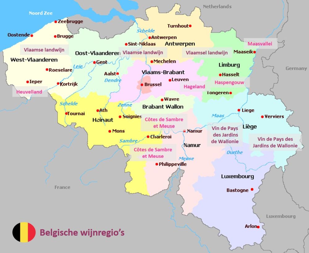 Belgische wijnregio’s @vinissima Belgische wijnregio's