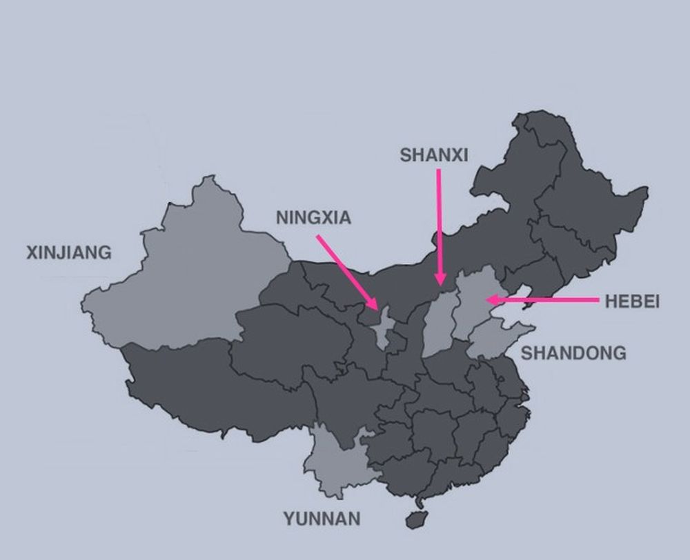 China wijngebieden China wijngebieden