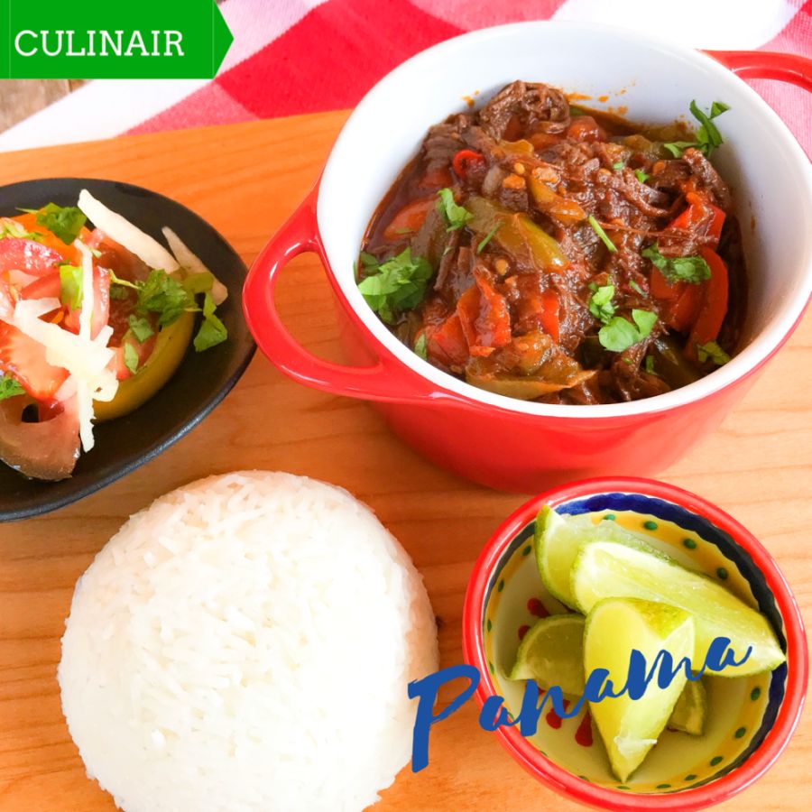 Panamese roja vieja y arroz con coco Panamese roja vieja y arroz con coco