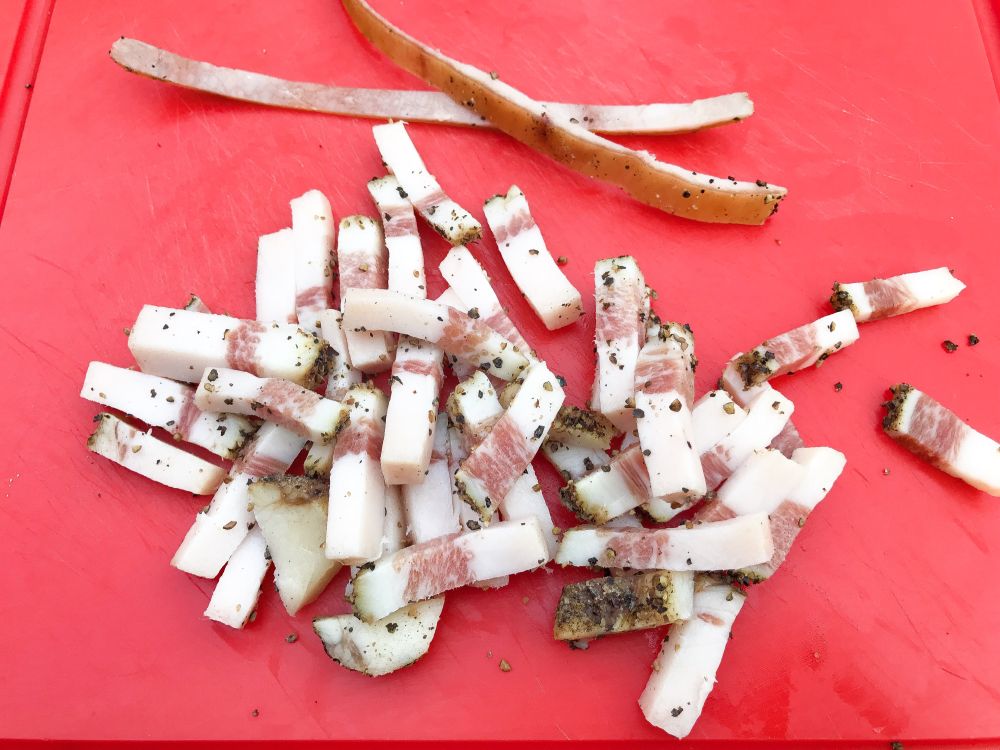 guanciale snijden guanciale snijden