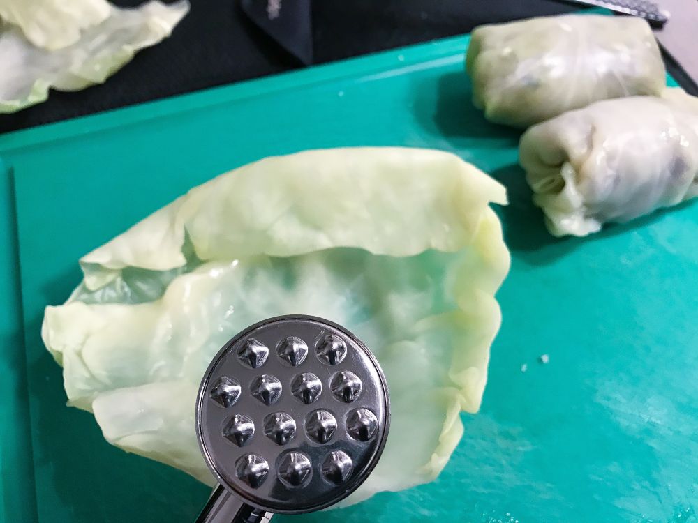 koolbladeren platslaan