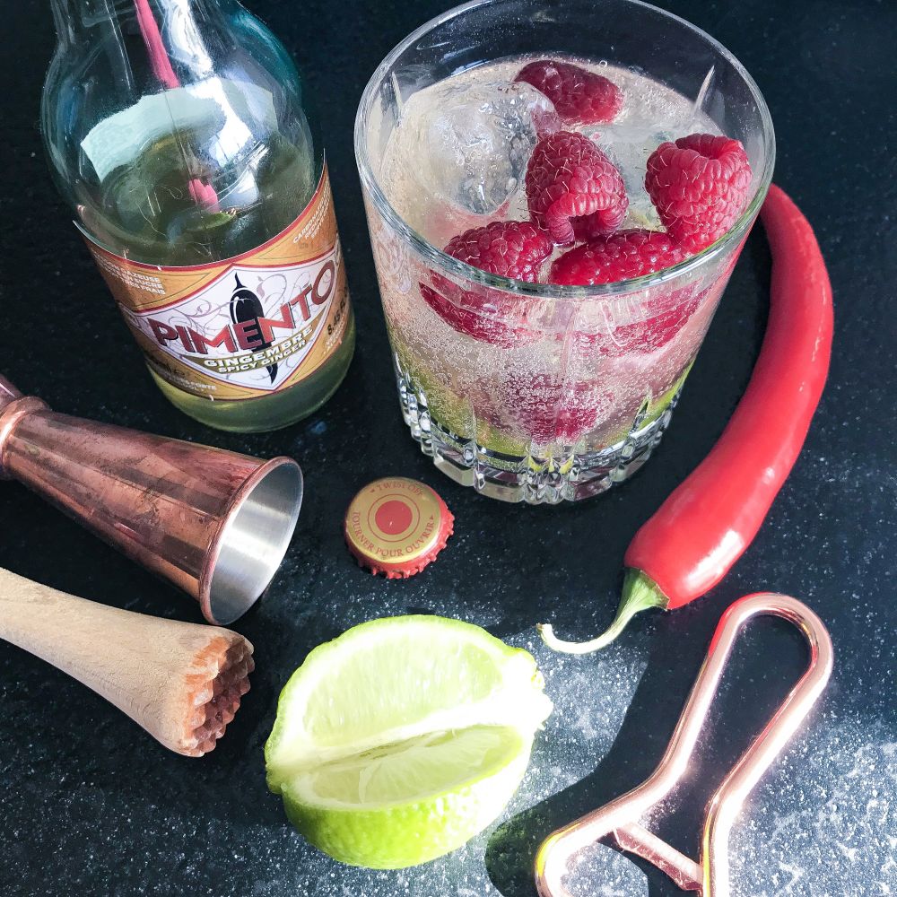Hot Pimento Raspberry met Pimento spicy ginger Hot Pimento Raspberry met Pimento spicy ginger