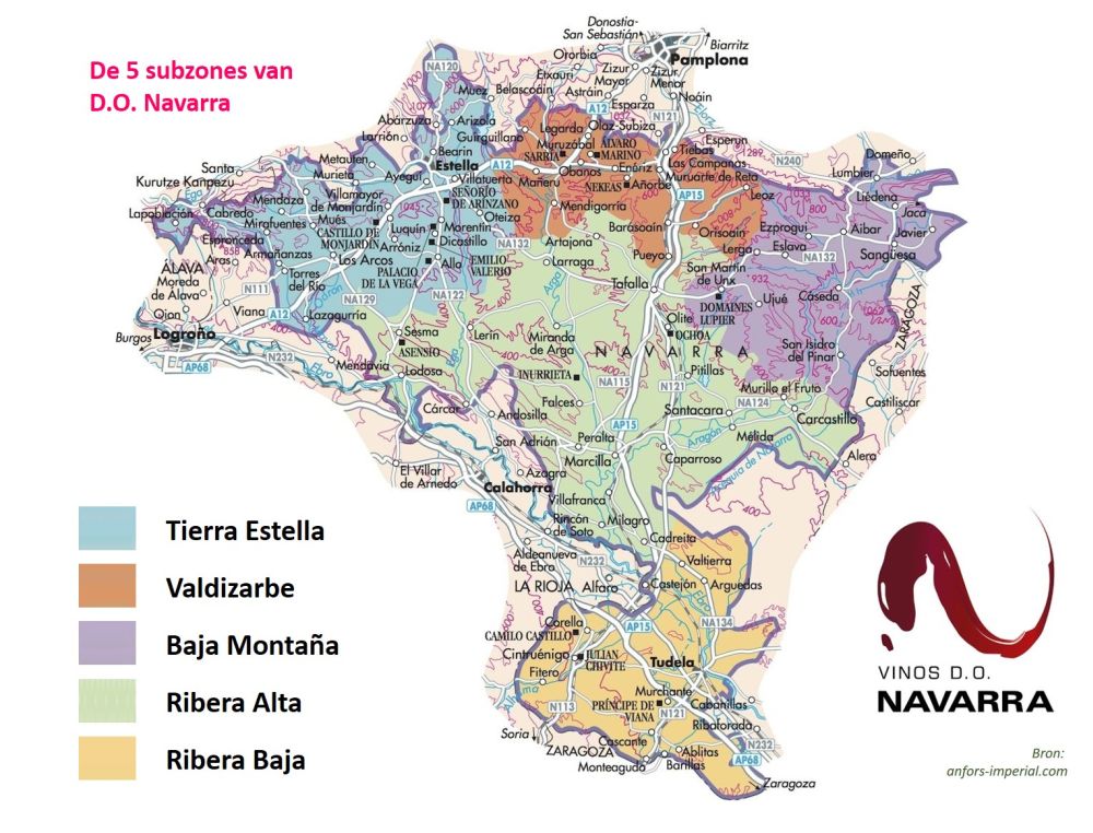 5 subzones van DO Navarra 5 subzones van DO Navarra