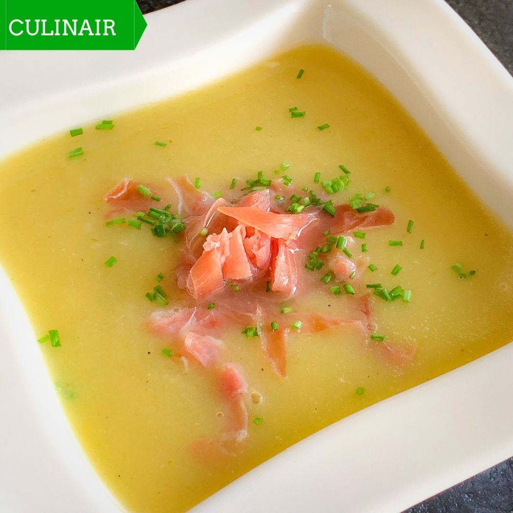 Spaanse aspergesoep met serranoham Spaanse aspergesoep met serranoham
