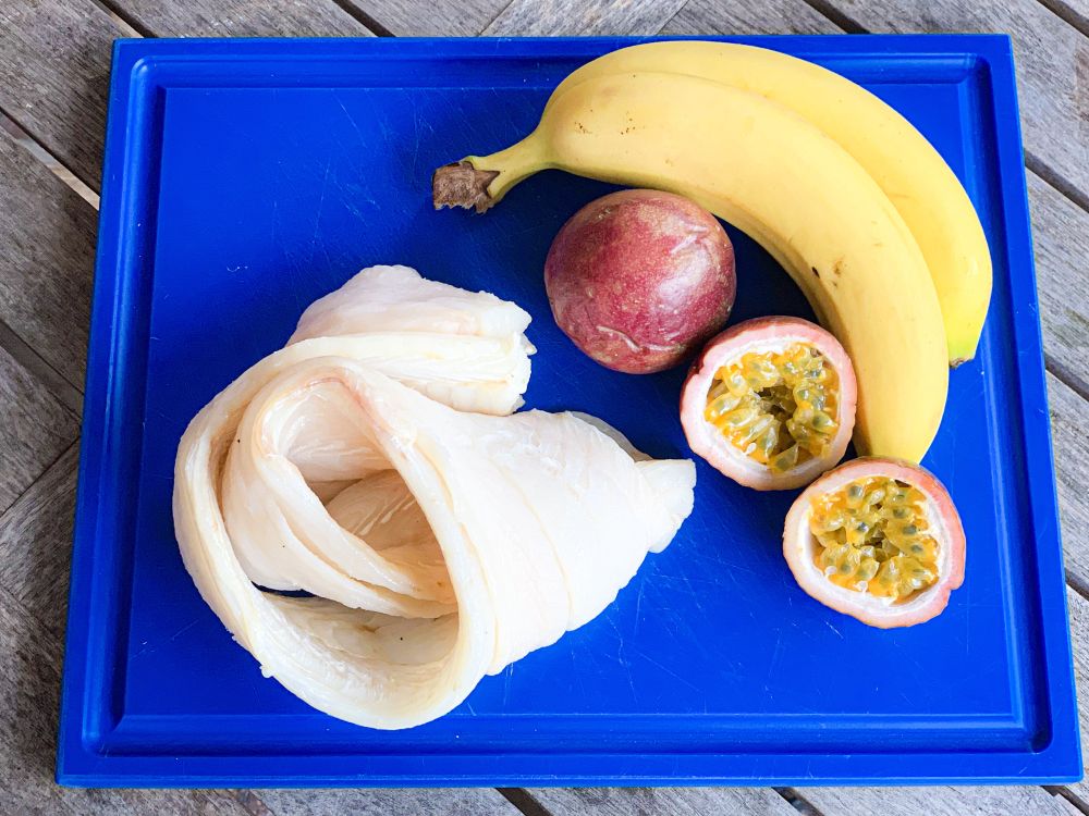 ingrediënten degenvis met banaan en passievruchten ingrediënten degenvis met banaan en passievruchten