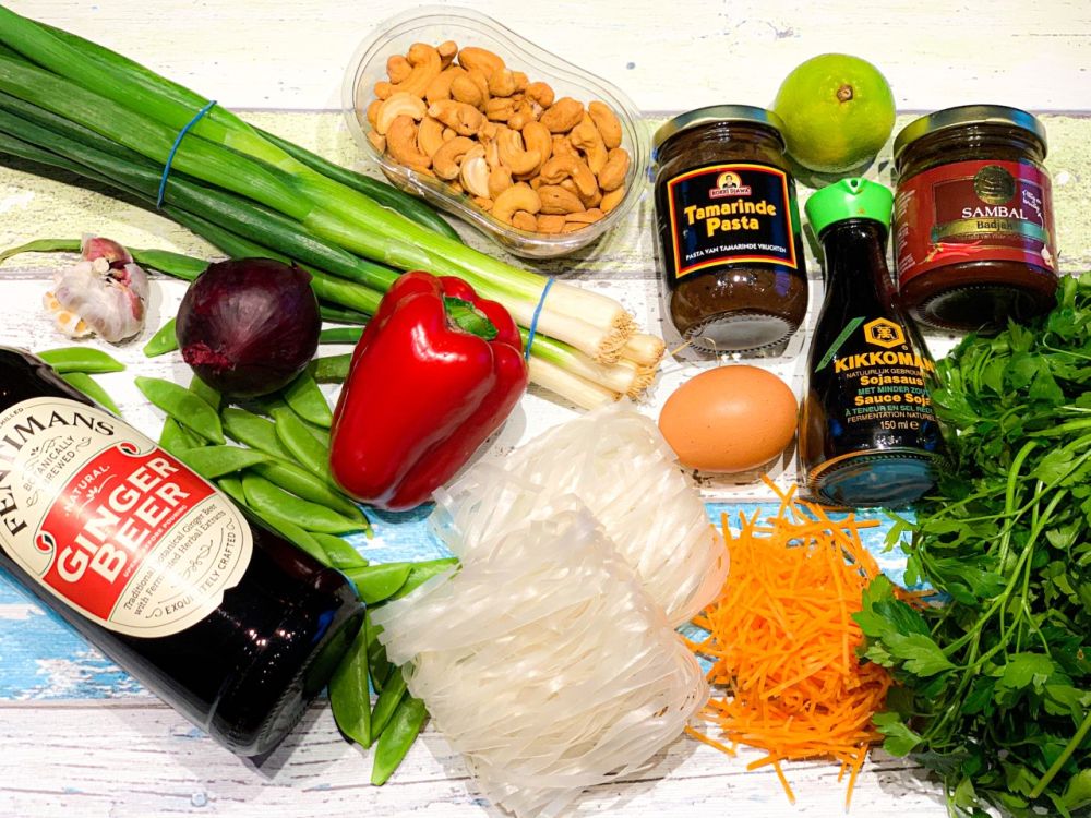 ingrediënten vegetarische Pad Thai ingrediënten vegetarische Pad Thai