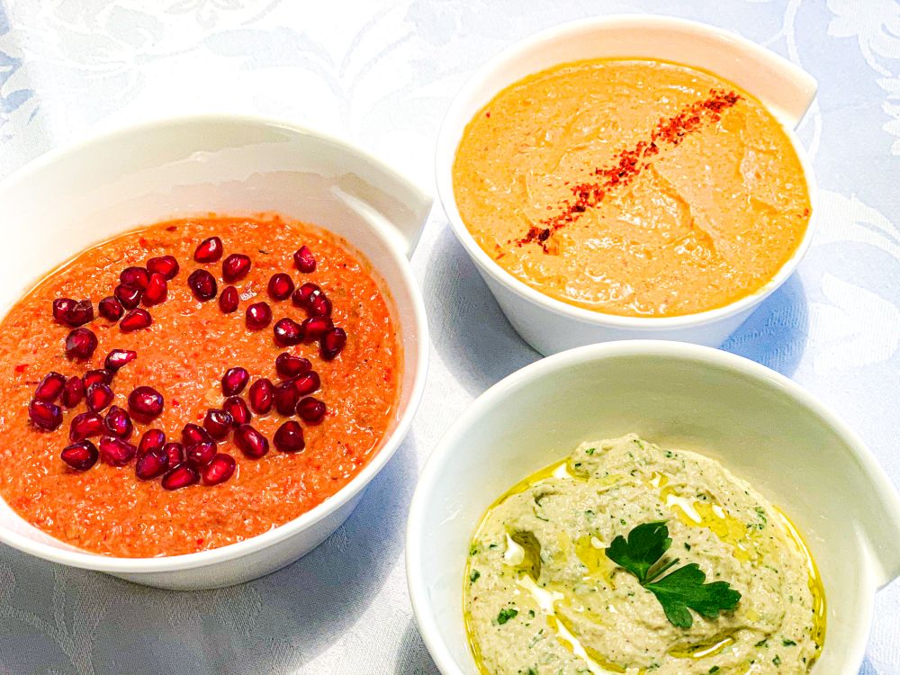 muhammara – baba ganoush – tirokafteri muhammara - baba ganoush - tirokafteri