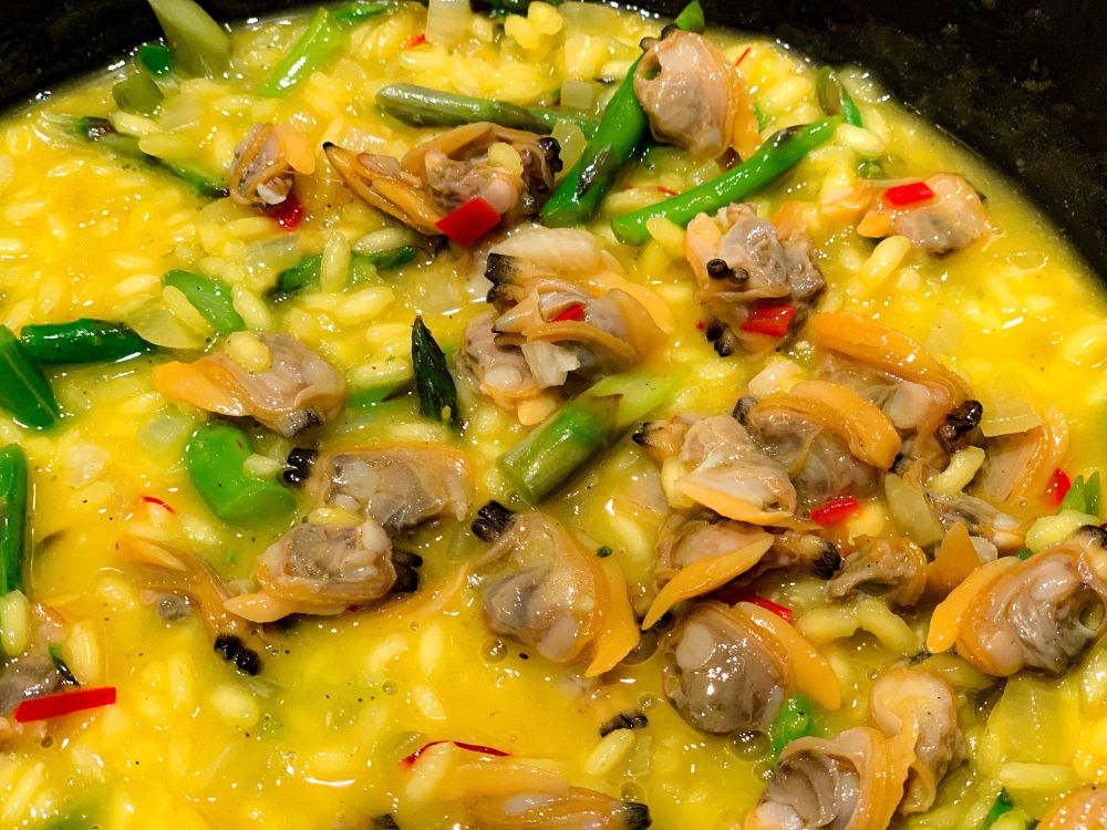 risotto met venusschelpen risotto met venusschelpen