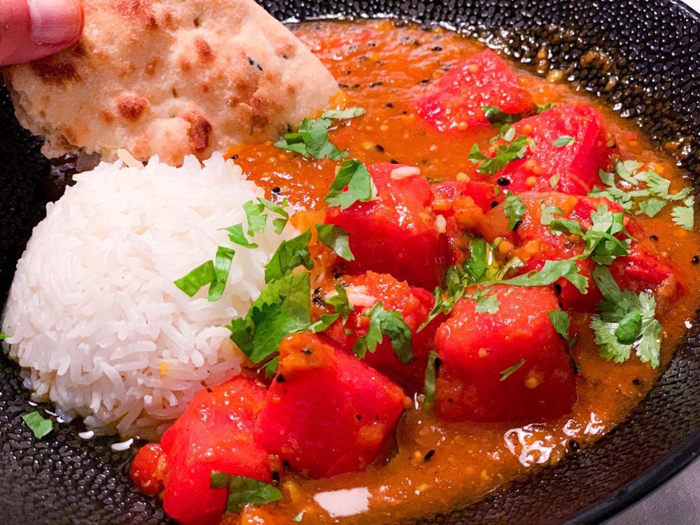 waqtermeloencurry met chapati en rijst watermeloencurry met chapati en rijst