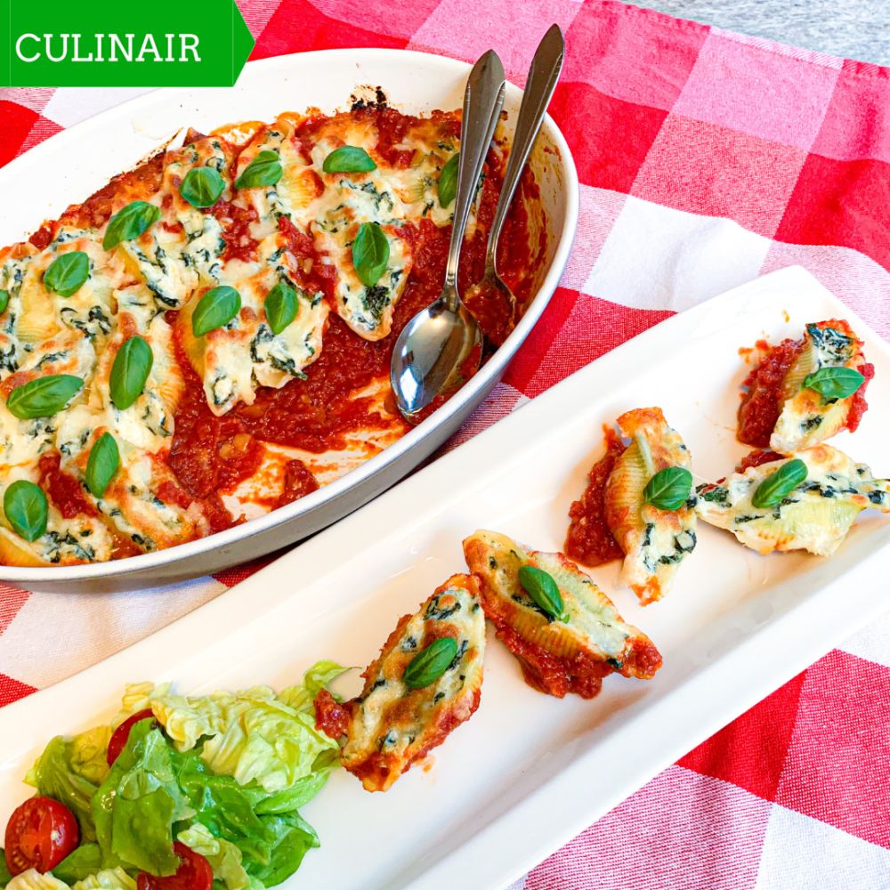 Conchiglioni ripieni ricotta e spinaci al forno Conchiglioni ripieni ricotta e spinaci al forno