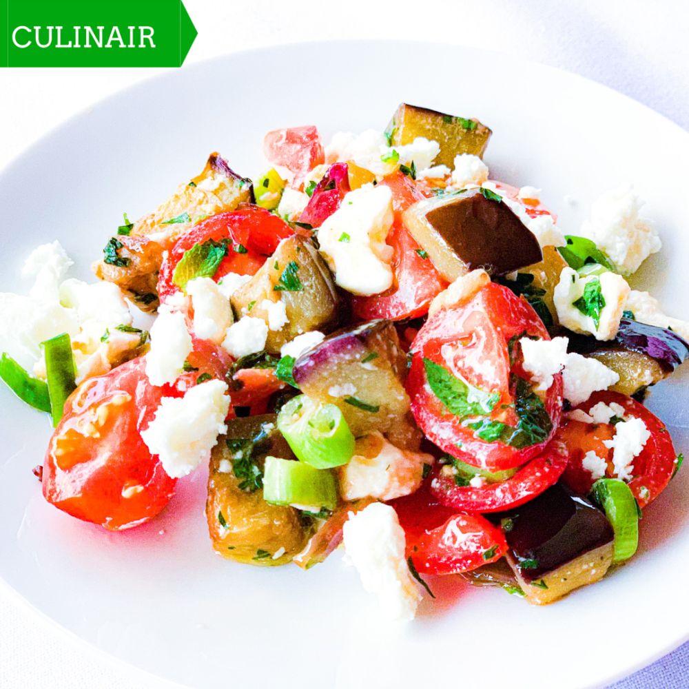 salade aubergine tomaat salade aubergine tomaat
