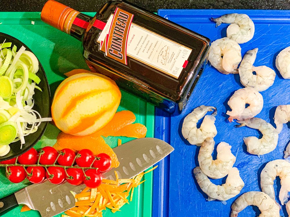 Pasta met tijgergarnalen en sinaasappel – ingrediënten Pasta met tijgergarnalen en sinaasappel - ingrediënten