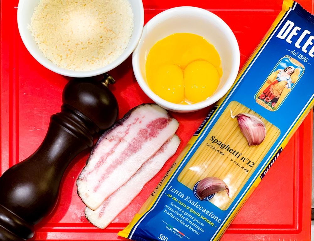 spaghetti carbonara – ingrediënten spaghetti carbonara - ingrediënten