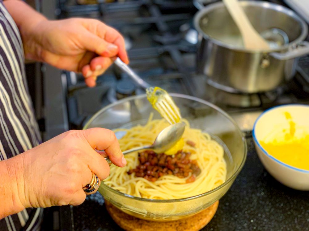 spaghetti carbonare maken
