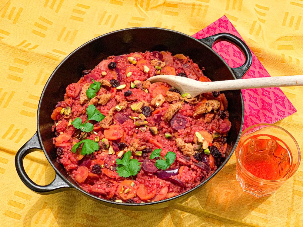bulgurpilaf met wortel en rozijnen bulgurpilaf met wortel en rozijnen