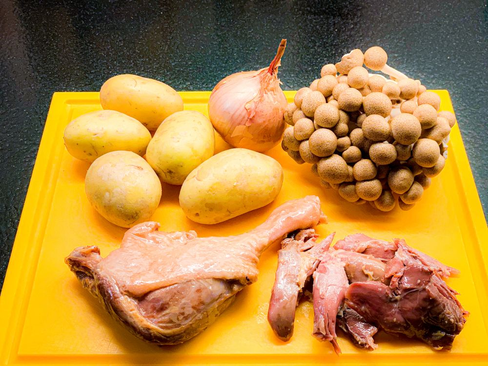 Ingrediënten parmentier de canard met paddenstoelen Ingrediënten parmentier de canard met paddenstoelen