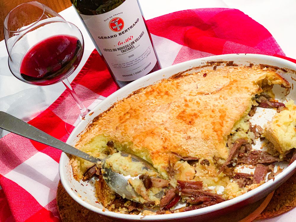 Wijntip bij parmentier de canard