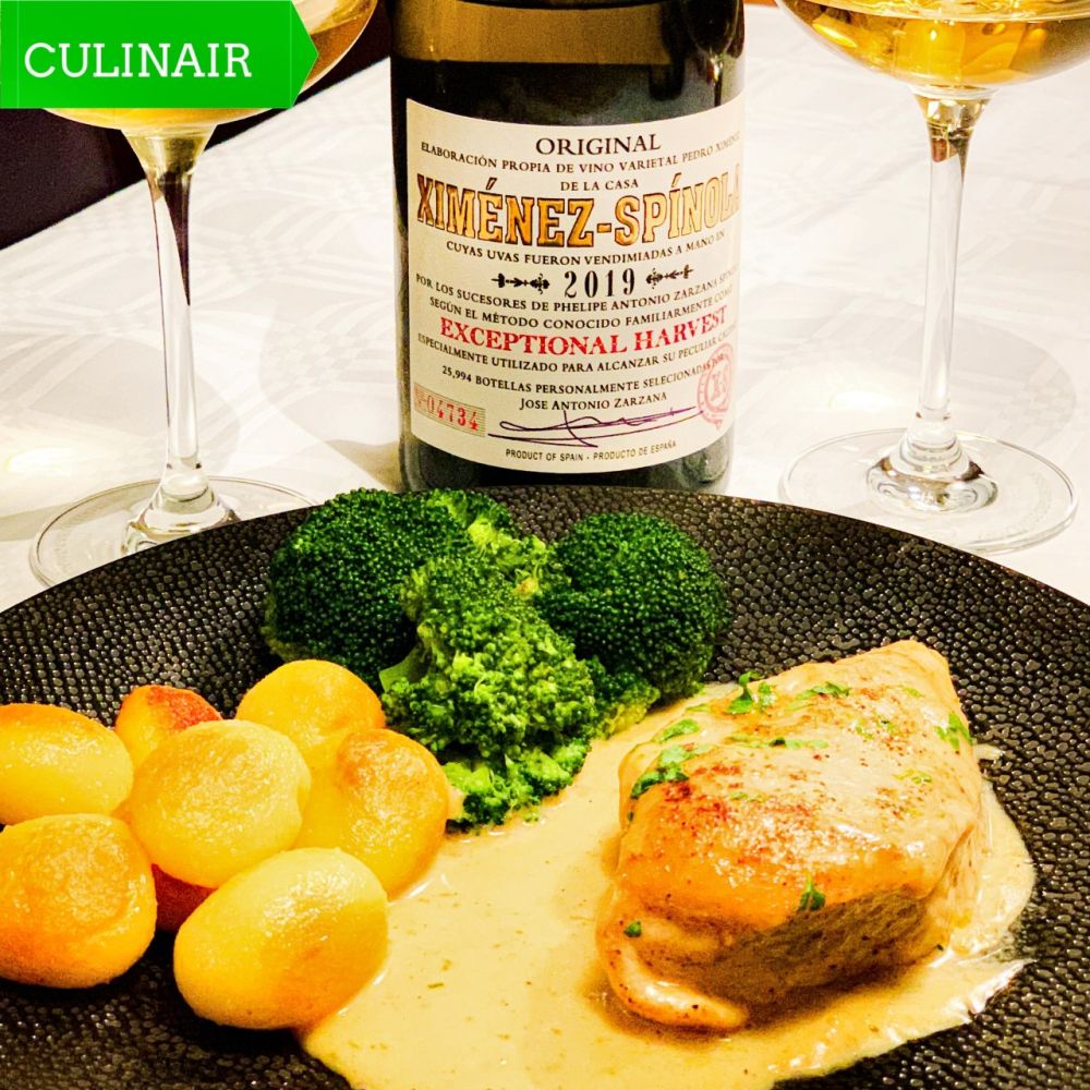 kipfilet in romige honing-mosterdsaus – PX exceptional harvest Ximénez-Spínola kipfilet in romige honing-mosterdsaus - PX exceptional harvest Ximénez-Spínola